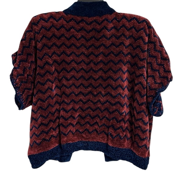 Warped & Twisted Vintage Short Sleeve Chenille Sweater Cardigan Shoulder Pads M - Picture 6 of 9